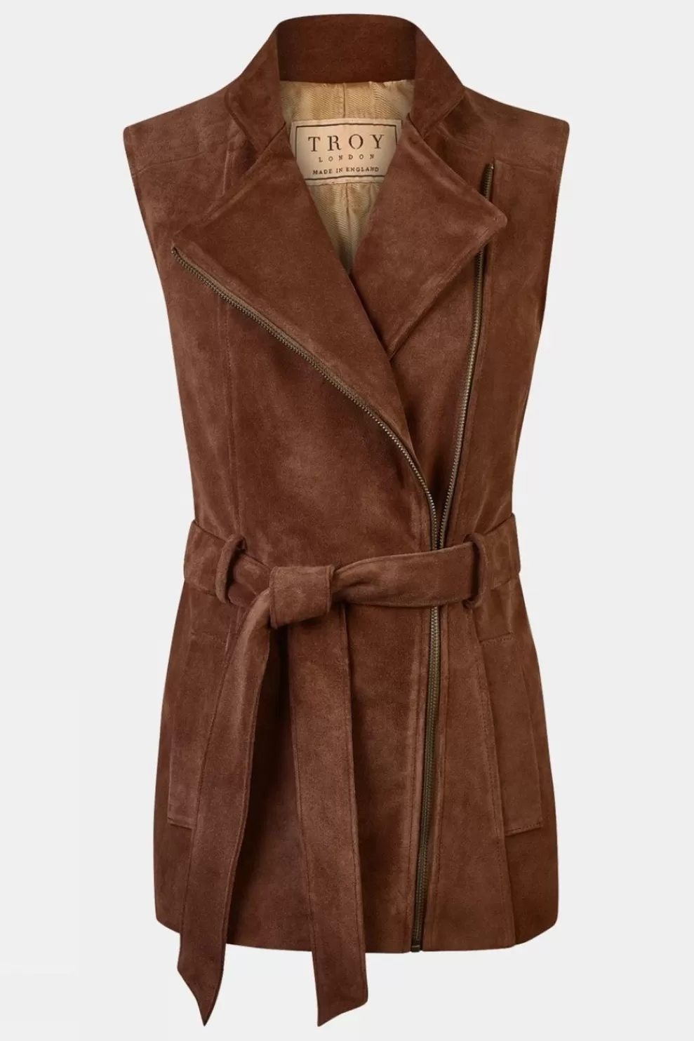 Troy London Womens Belted Suede Gilet<Women Casual Jackets