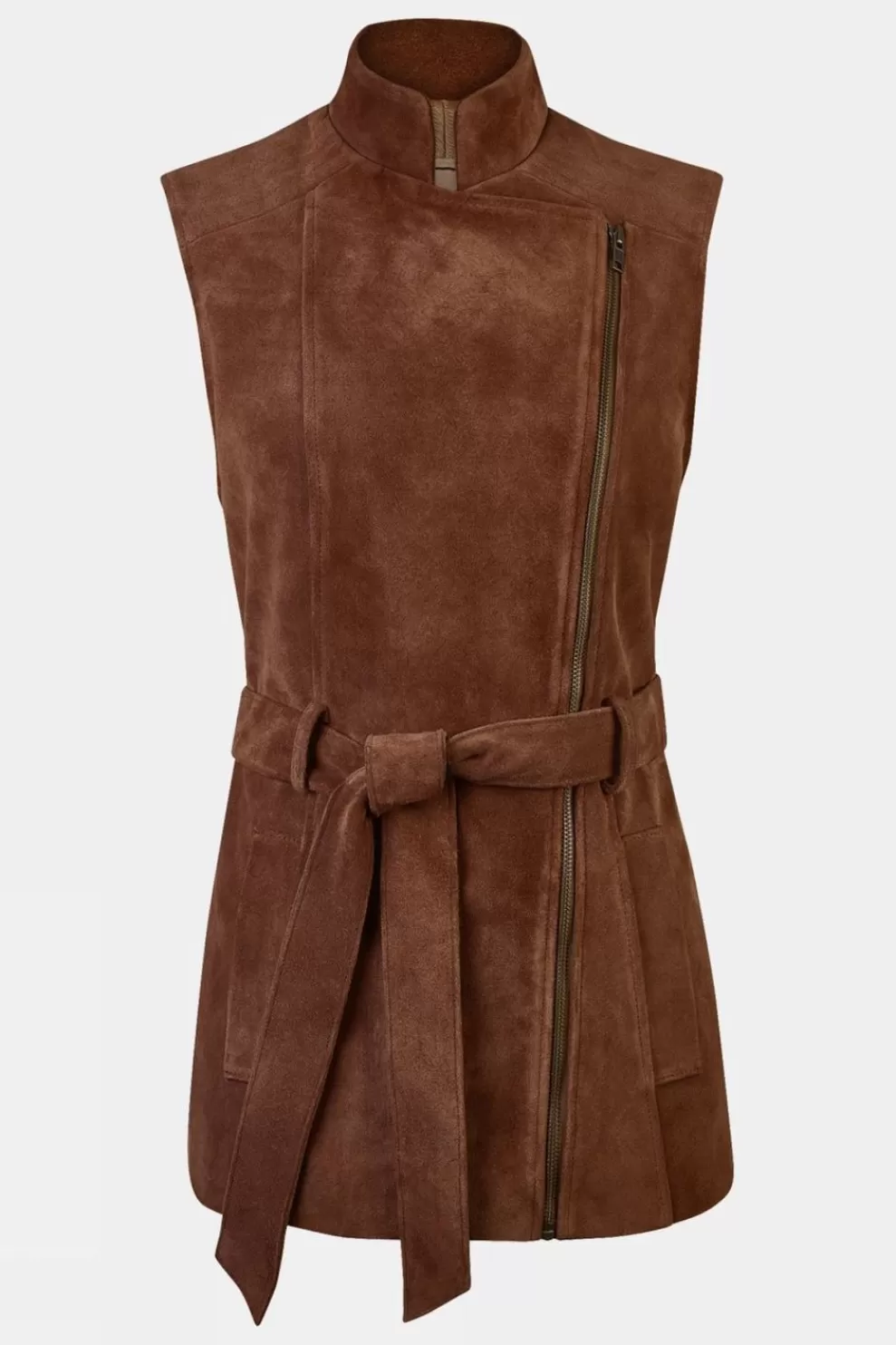 Troy London Womens Belted Suede Gilet<Women Casual Jackets