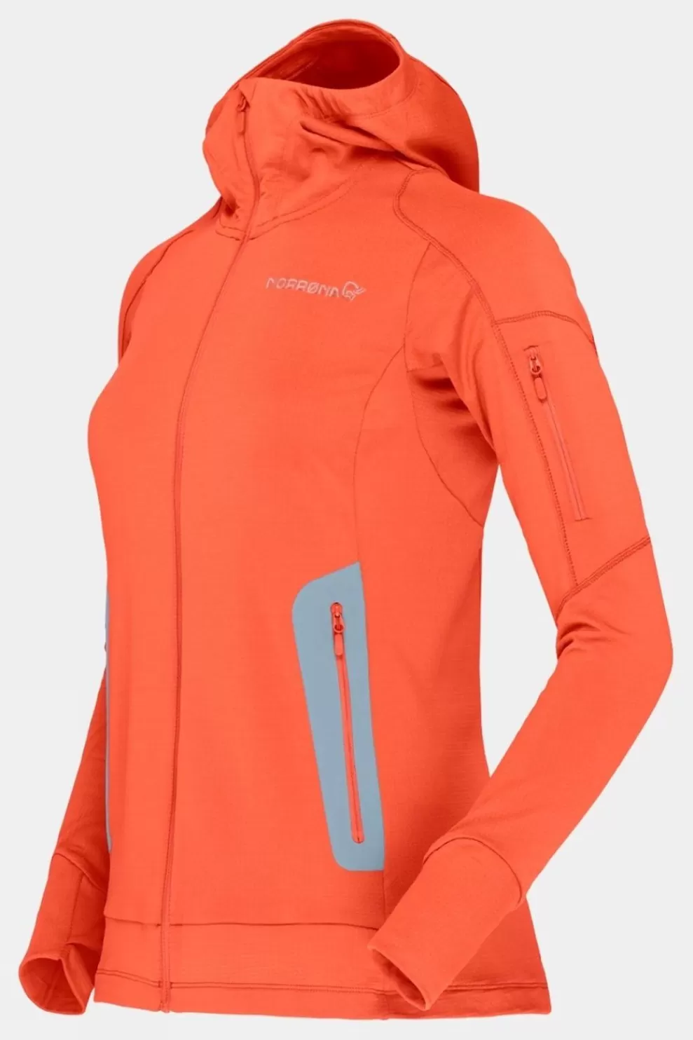 Norrona Womens Falketind Power Grid Hood Fleece<Women Fleeces + Mid-Layers