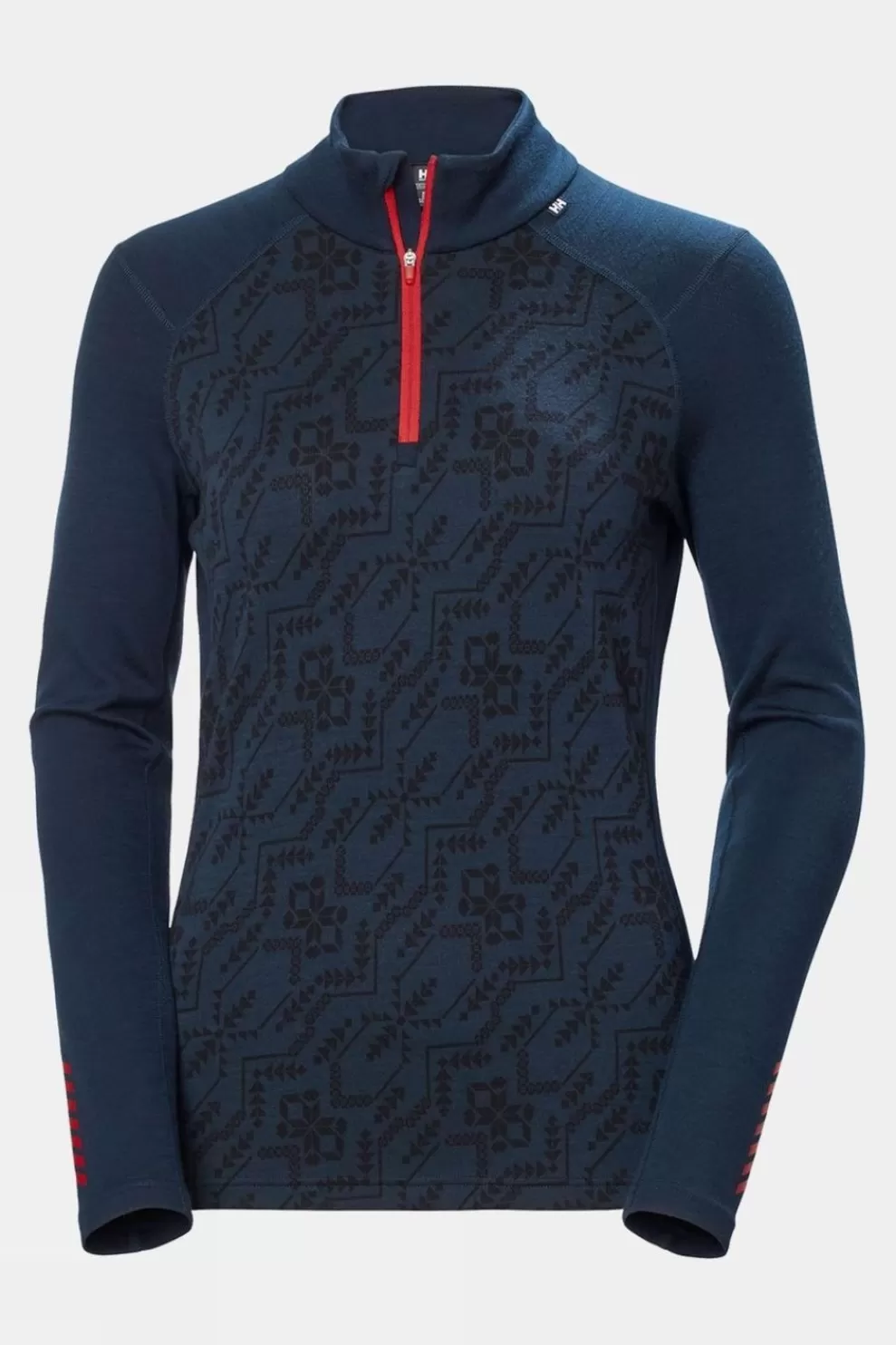 Helly Hansen Womens Lifa Merino Midweight Graphic 1/2 Zip Baselayer Top<Women Base Layer Tops