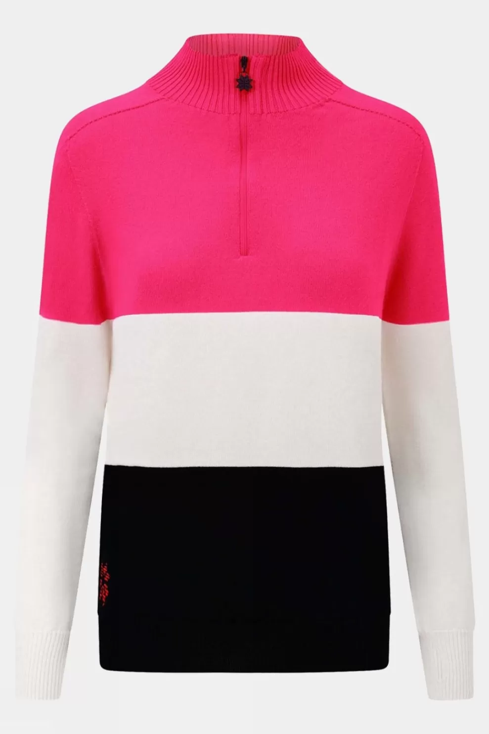 Snow Finel Womens Merino Three Colourblock Half Zip Fleece Top<Women Fleeces + Mid-Layers