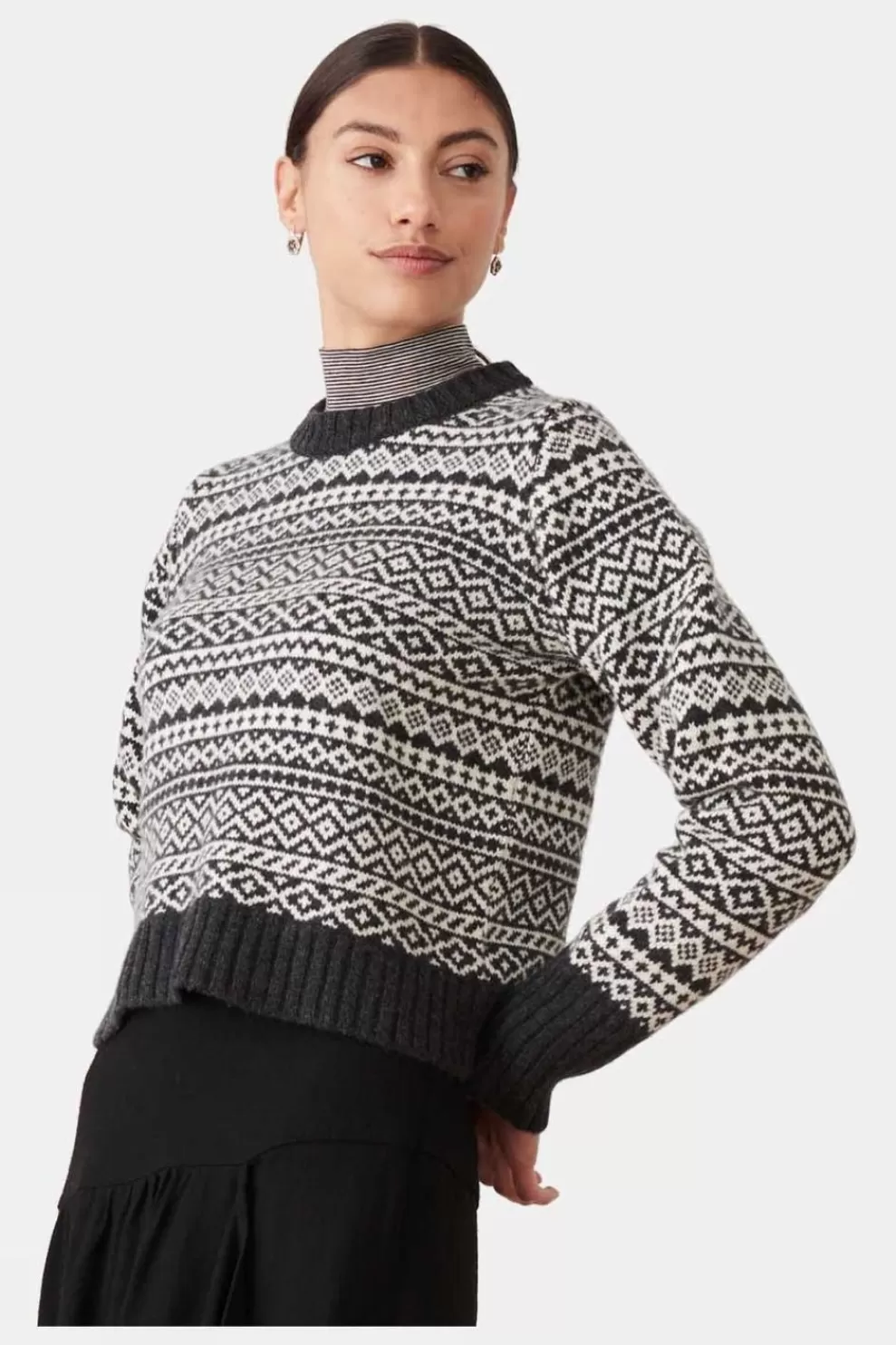 Brora Womens Wool & Cashmere Folk Fair Isle Jumper<Women Hoodies + Sweats